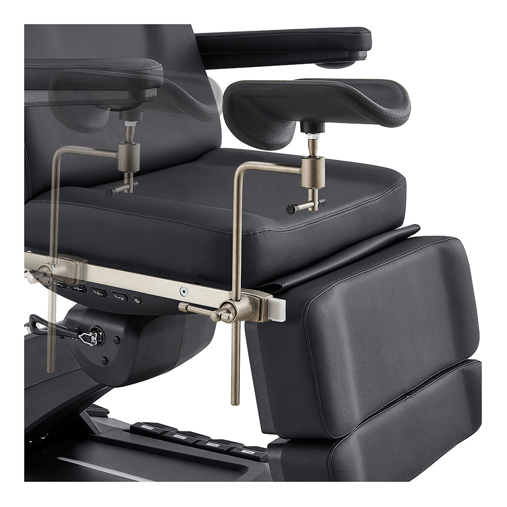 Geneva Exam Table with stirrups-4 Motors with Hand & Foot Remote Black DIR