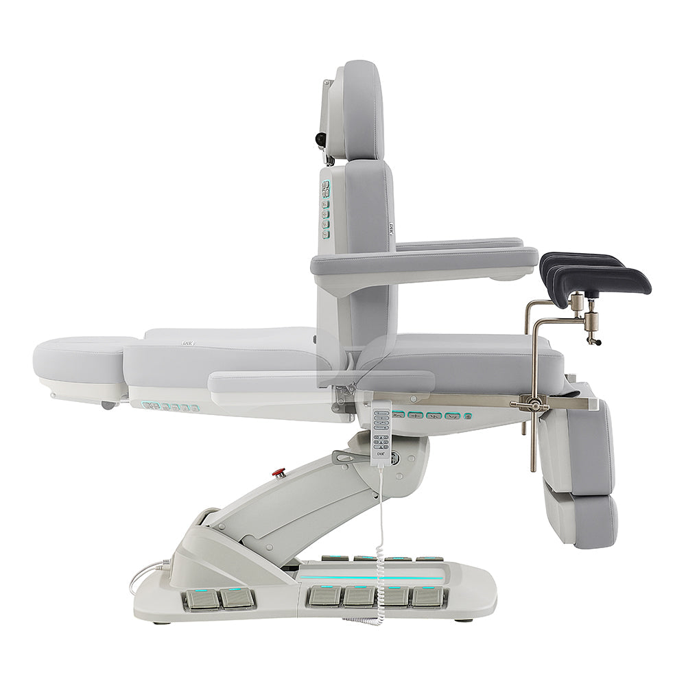 Geneva Exam Table with stirrups-4 Motors with Hand & Foot Remote Gray DIR