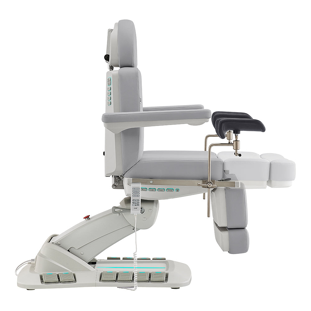 Geneva Exam Table with stirrups-4 Motors with Hand & Foot Remote Gray DIR