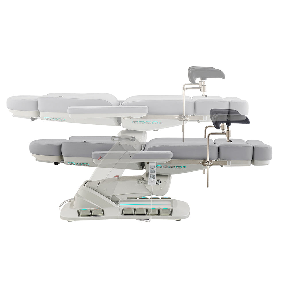 Geneva Exam Table with stirrups-4 Motors with Hand & Foot Remote Gray DIR