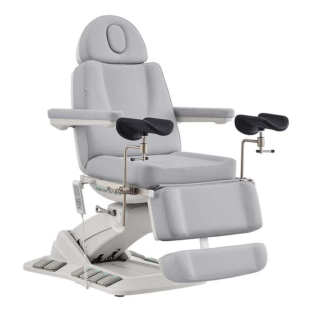 Geneva Exam Table with stirrups-4 Motors with Hand & Foot Remote Gray DIR