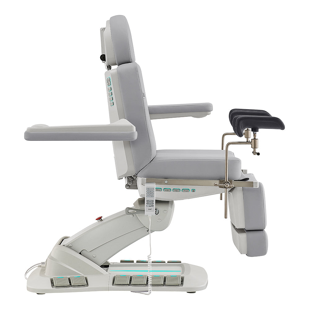 Geneva Exam Table with stirrups-4 Motors with Hand & Foot Remote Gray DIR