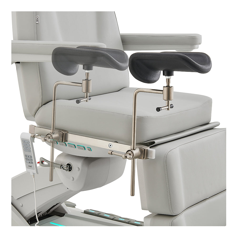 Geneva Exam Table with stirrups-4 Motors with Hand & Foot Remote Gray DIR