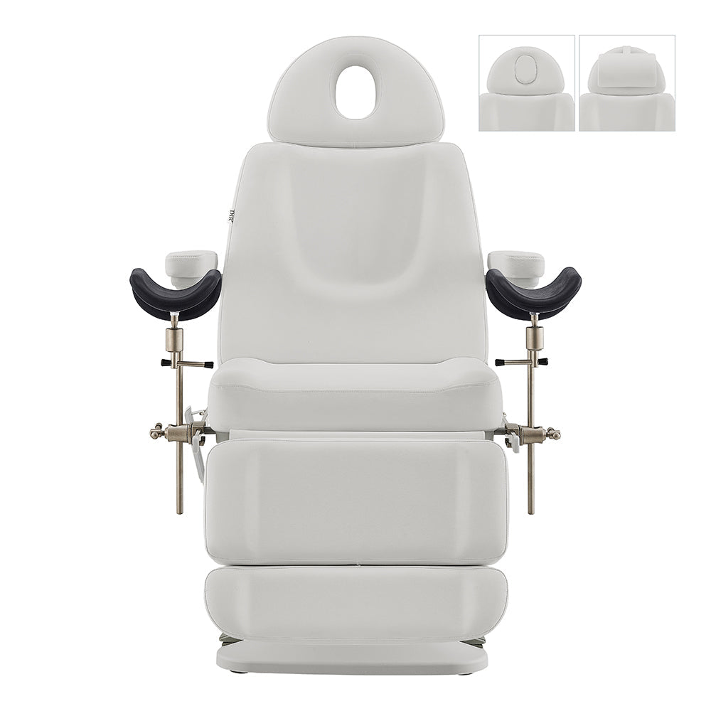 Geneva Exam Table with stirrups-4 Motors with Hand & Foot Remote White DIR