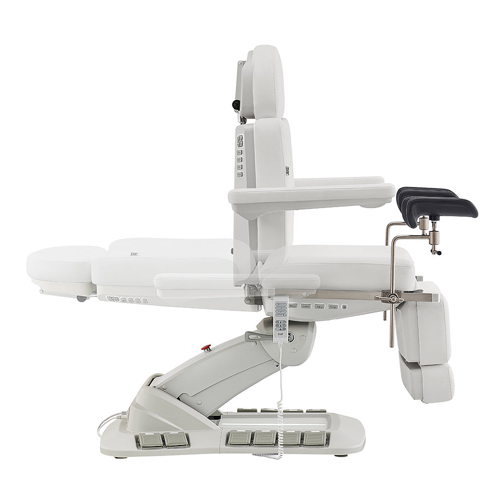 Geneva Exam Table with stirrups-4 Motors with Hand & Foot Remote White DIR
