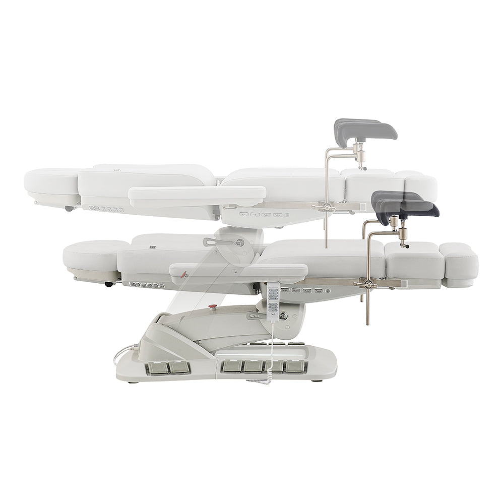 Geneva Exam Table with stirrups-4 Motors with Hand & Foot Remote White DIR