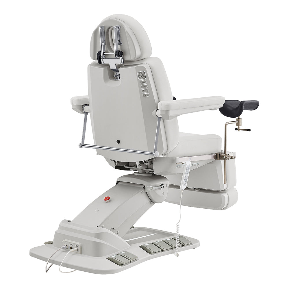 Geneva Exam Table with stirrups-4 Motors with Hand & Foot Remote White DIR