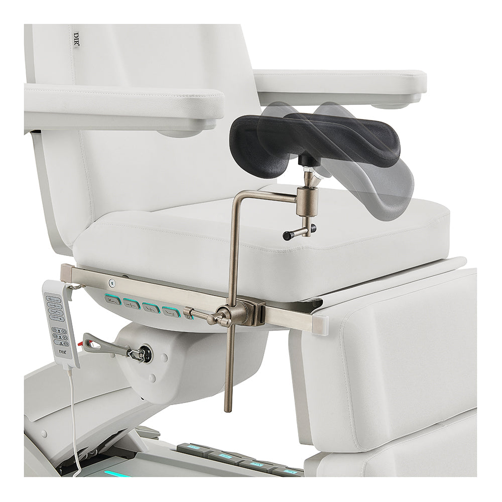 Geneva Exam Table with stirrups-4 Motors with Hand & Foot Remote White DIR