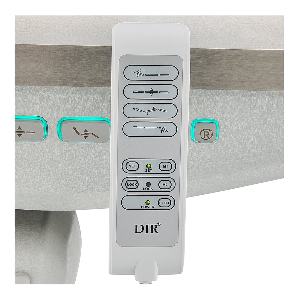 Geneva Exam Table with stirrups-4 Motors with Hand & Foot Remote White DIR