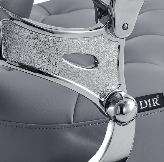 Vanquish Chrome Frame Barber Chair Grey DIR