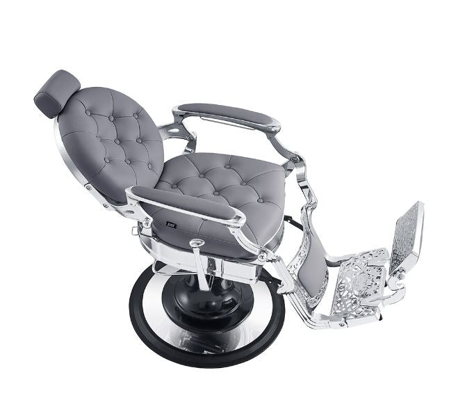 Vanquish Chrome Frame Barber Chair Grey DIR