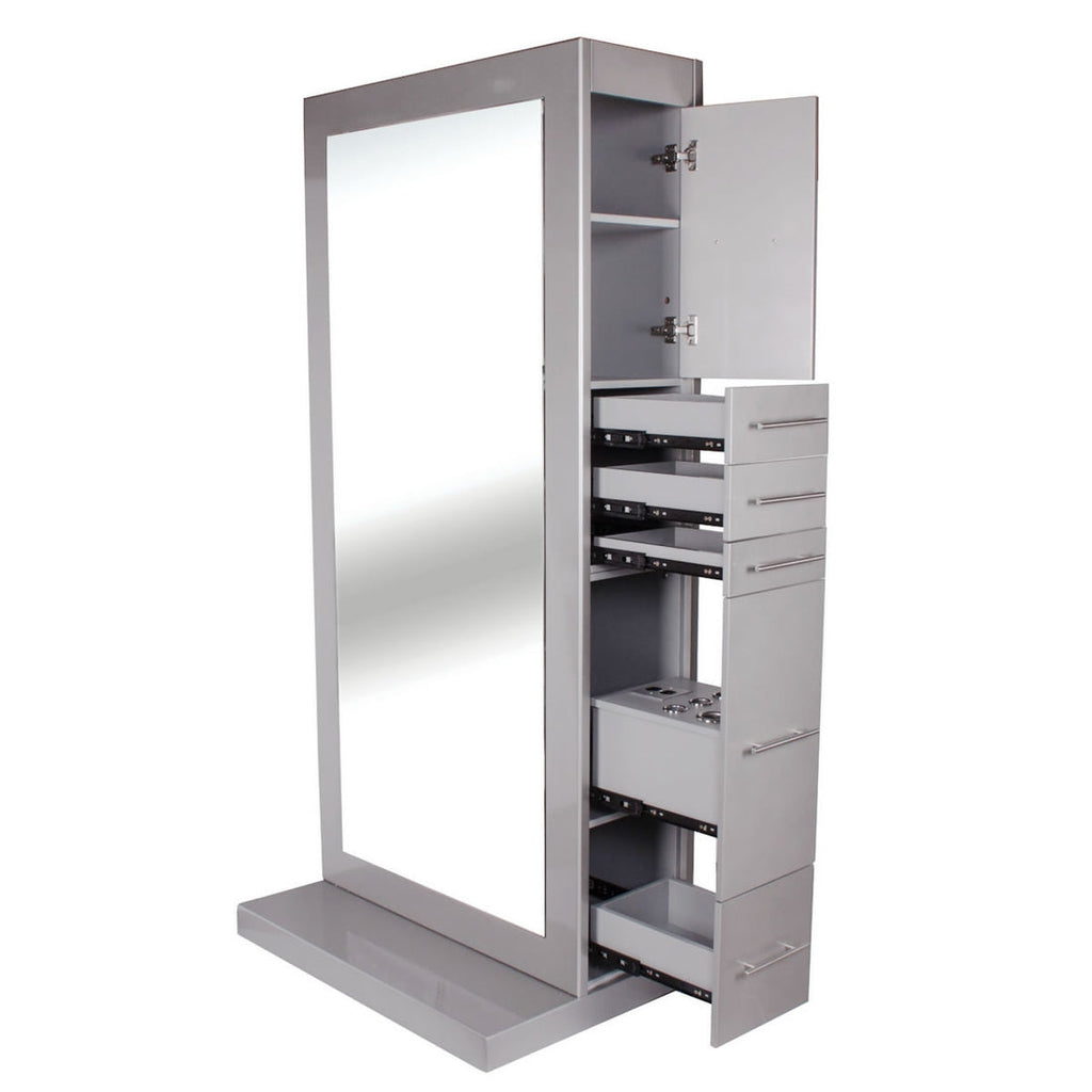 TAHITI Single Sided Styling Station Gloss Silver AGS Beauty