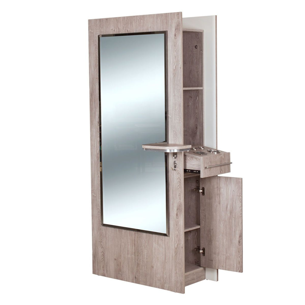 BURANO Double Sided Styling Station Grey Oak AGS Beauty
