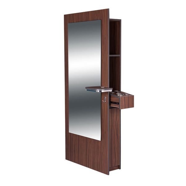 BURANO Single Sided Styling Station Dark Walnut AGS Beauty