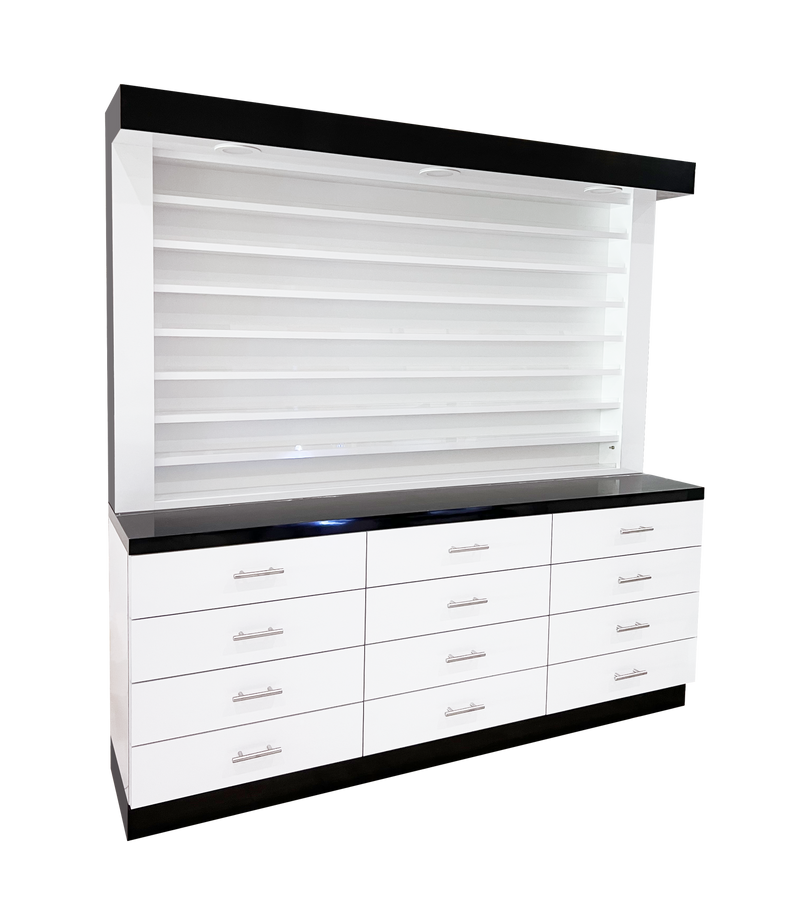 BW Single Sided Polish and Powder Display/Cabinet Whale Spa