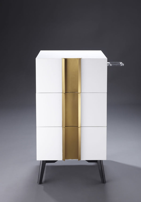 JUDE Side Station White & Gold AGS Beauty