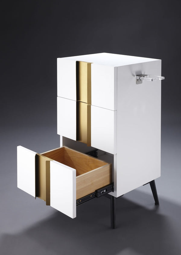 JUDE Side Station White & Gold AGS Beauty