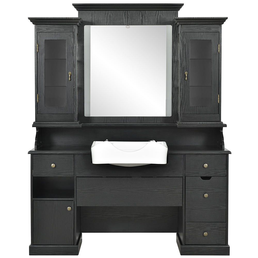 Mohegan LED Lighted Barber Station