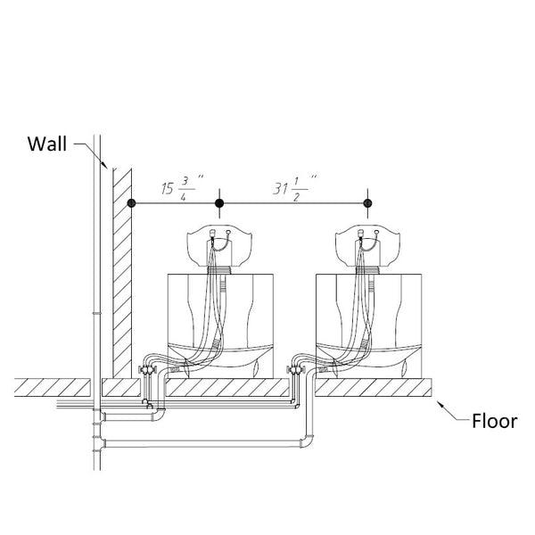 NEREUS Salon Shampoo Unit Grey AGS Beauty