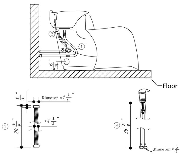 ODESSA Salon Shampoo Unit Brown AGS Beauty