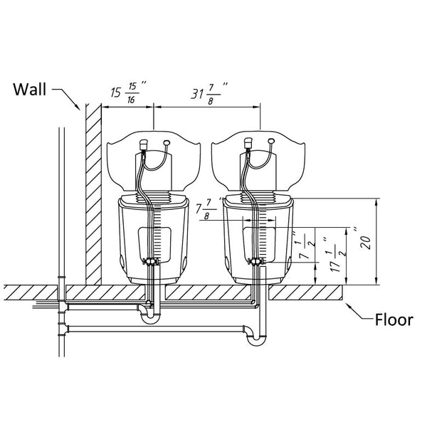 ODESSA Salon Shampoo Unit Black Crocodile AGS Beauty