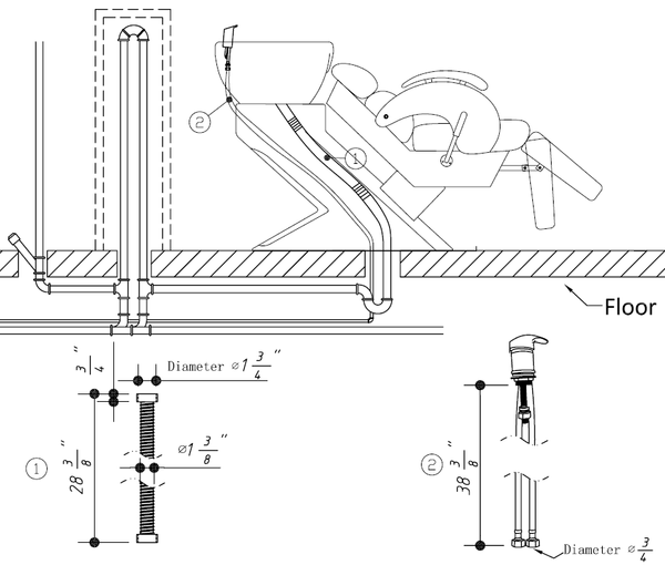 POSEIDON Salon Shampoo Unit AGS Beauty