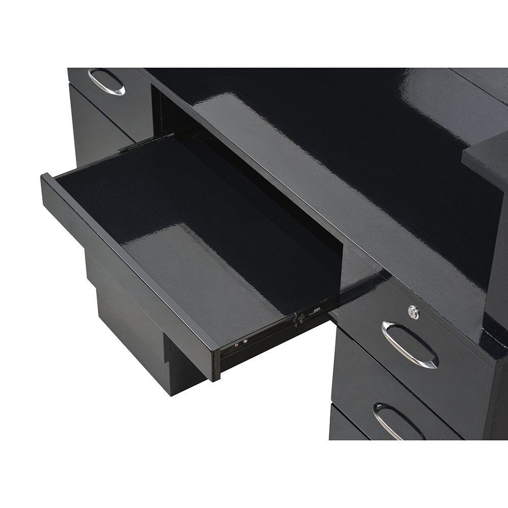 Langara LED Lighting Reception Desk Black DIR