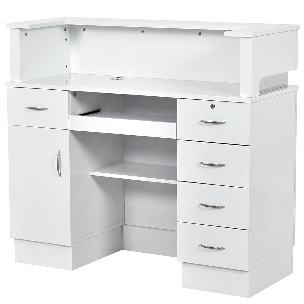 Langara LED Lighting Reception Desk White DIR