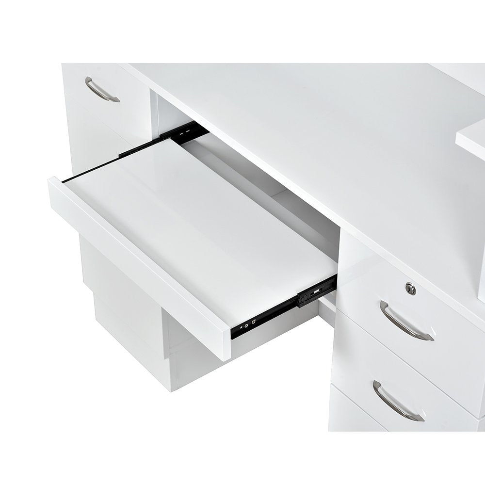 Langara LED Lighting Reception Desk White DIR