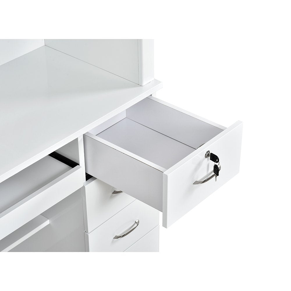 Langara LED Lighting Reception Desk White DIR