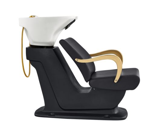 Beckman Gold Salon Shampoo Unit with Adjustable Seat Black DIR