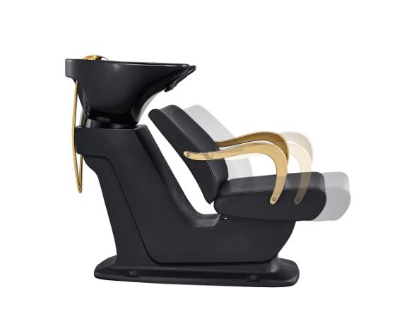 Beckman Gold Salon Shampoo Unit with Adjustable Seat Black DIR