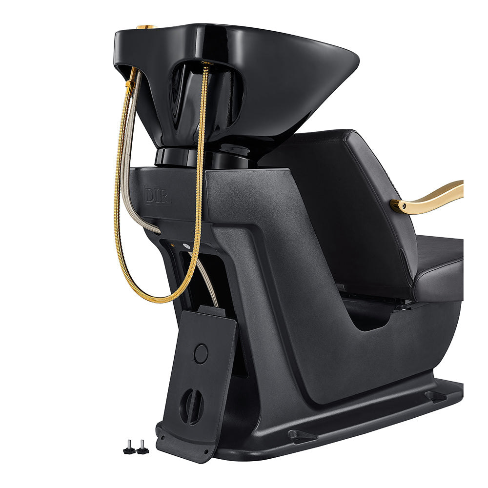 Beckman Gold Salon Shampoo Unit with Adjustable Seat Black DIR