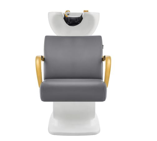 Beckman Gold Salon Shampoo Unit with Adjustable Seat Gray DIR
