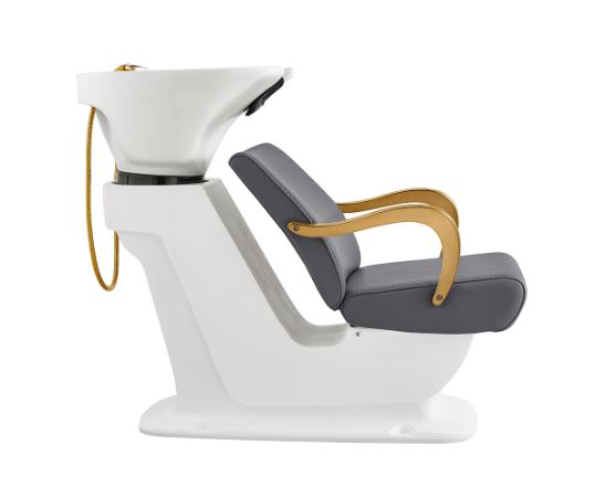 Beckman Gold Salon Shampoo Unit with Adjustable Seat Gray DIR