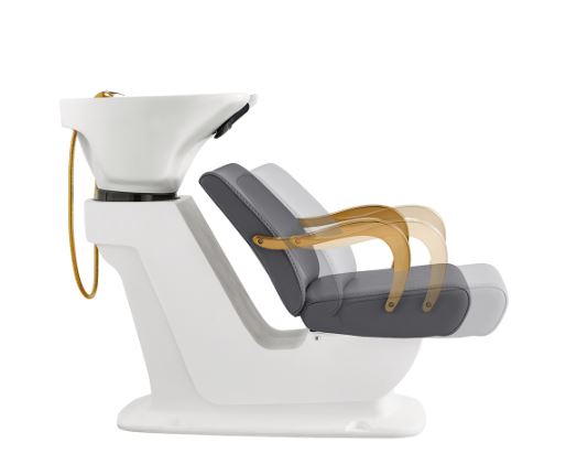 Beckman Gold Salon Shampoo Unit with Adjustable Seat Gray DIR