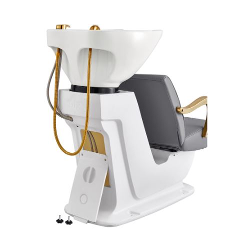 Beckman Gold Salon Shampoo Unit with Adjustable Seat Gray DIR