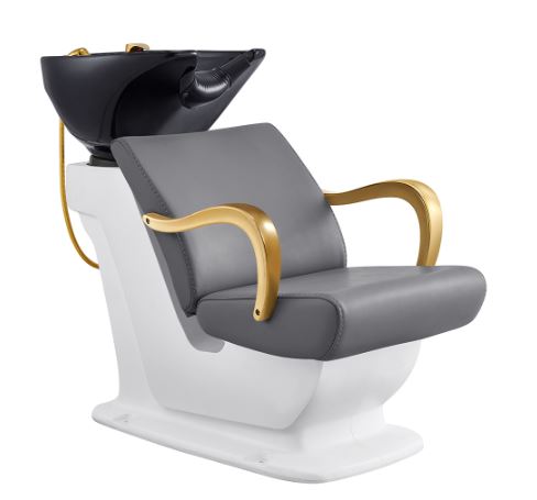 Beckman Gold Salon Shampoo Unit with Adjustable Seat Gray DIR