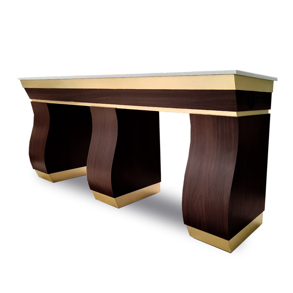72" Sewell Double Nail Table - Chocolate