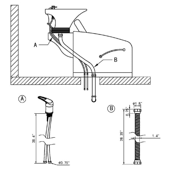 SYDNEY Salon Shampoo Unit AGS Beauty