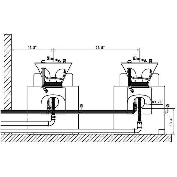 SYDNEY Salon Shampoo Unit AGS Beauty