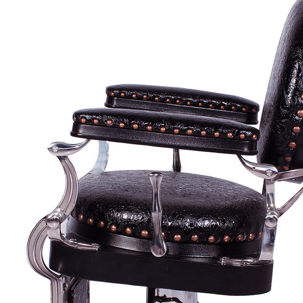 ZENO Barber Chair Patent Black Crocodile AGS Beauty