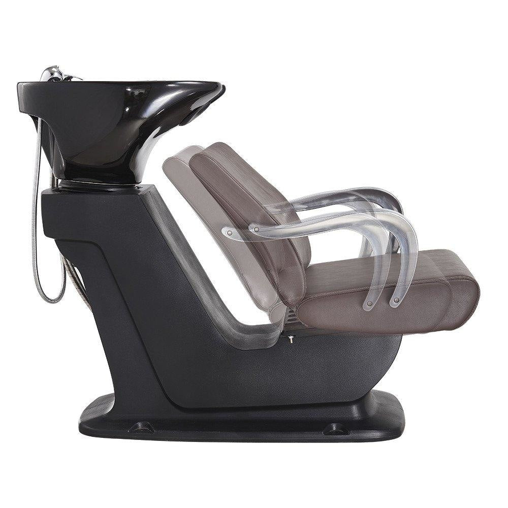 Beckman Shampoo Backwash Unit with Adjustable Seat Brown DIR - Backwashes