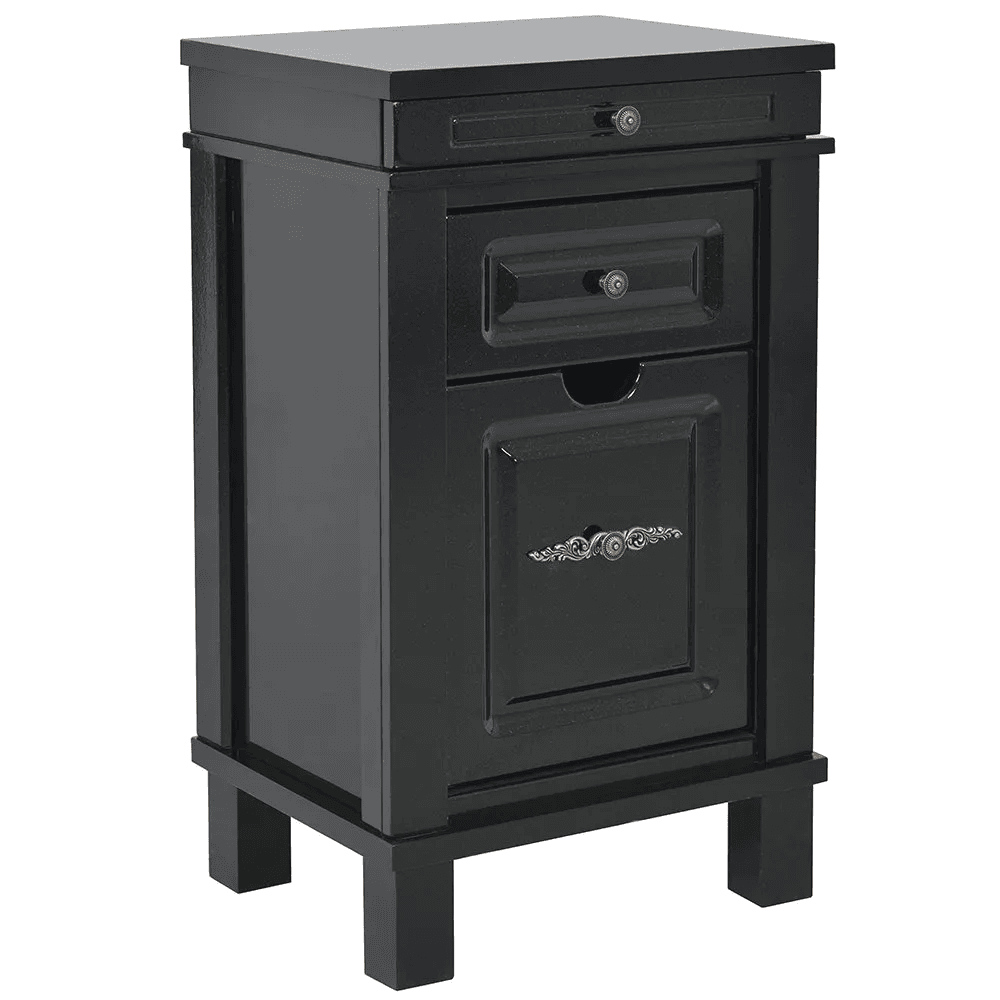Bordeaux Styling Station Cabinet Black DIR - Styling Stations