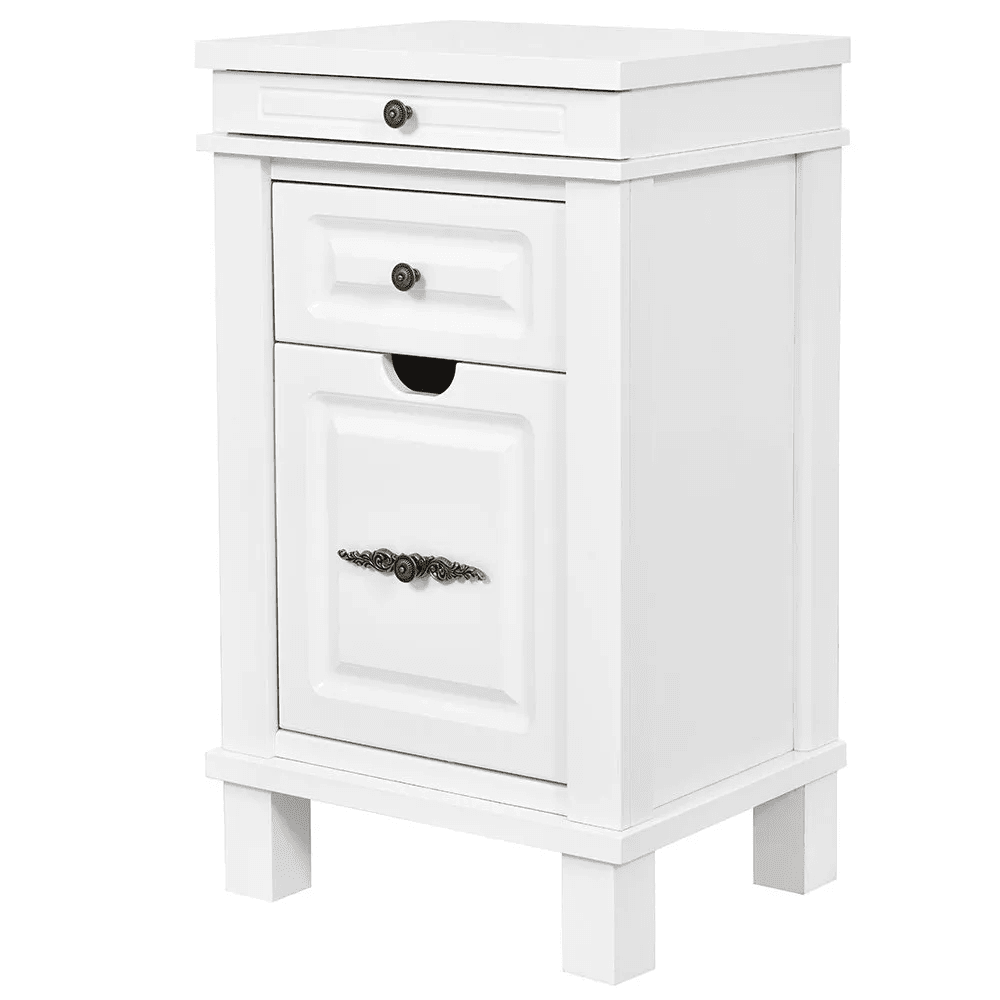 Bordeaux Styling Station Cabinet White DIR - Styling Stations