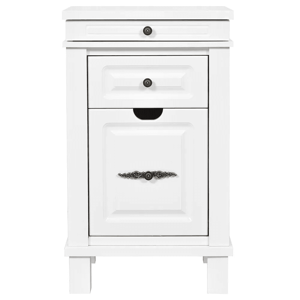 Bordeaux Styling Station Cabinet White DIR - Styling Stations