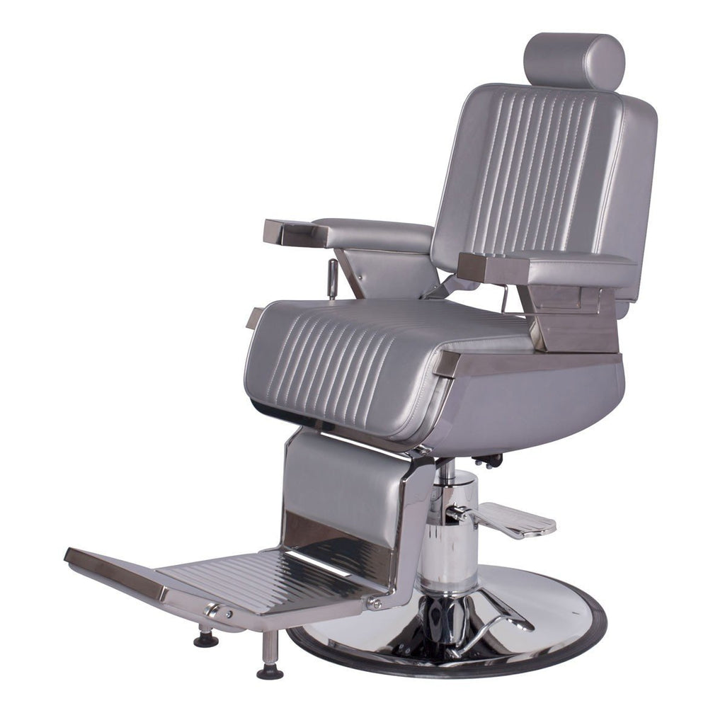 Constantine Barber Chair Platinum Silver AGS Beauty - Barber Chairs