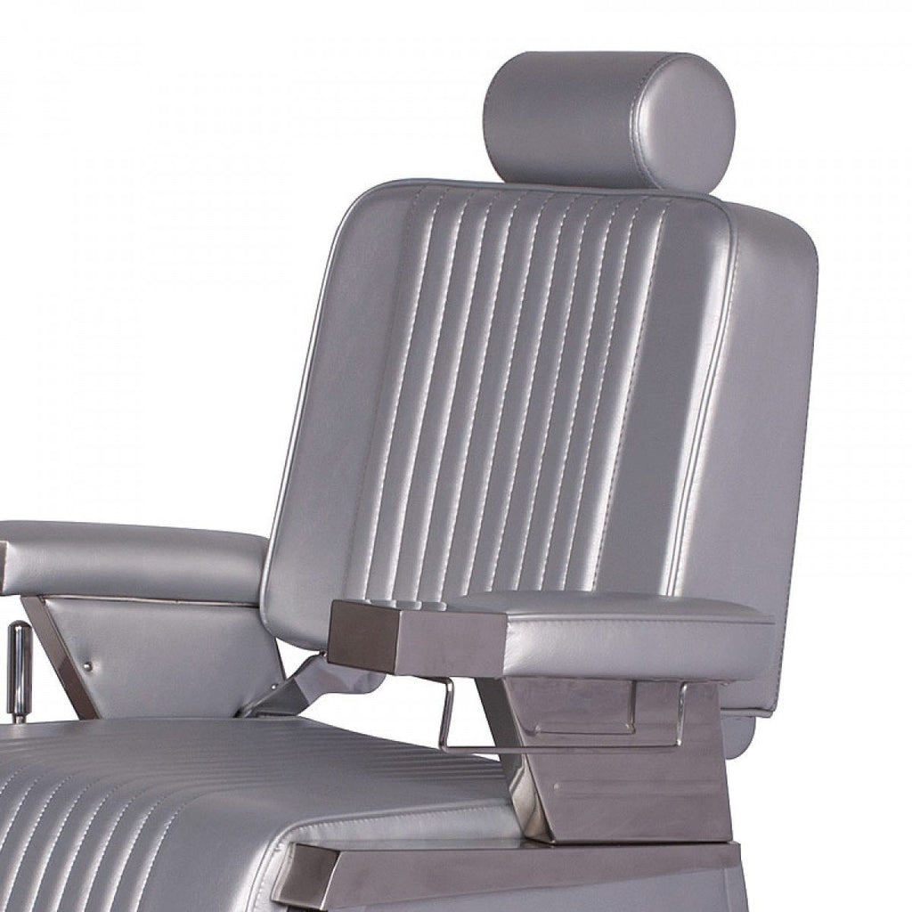 Constantine Barber Chair Platinum Silver AGS Beauty - Barber Chairs