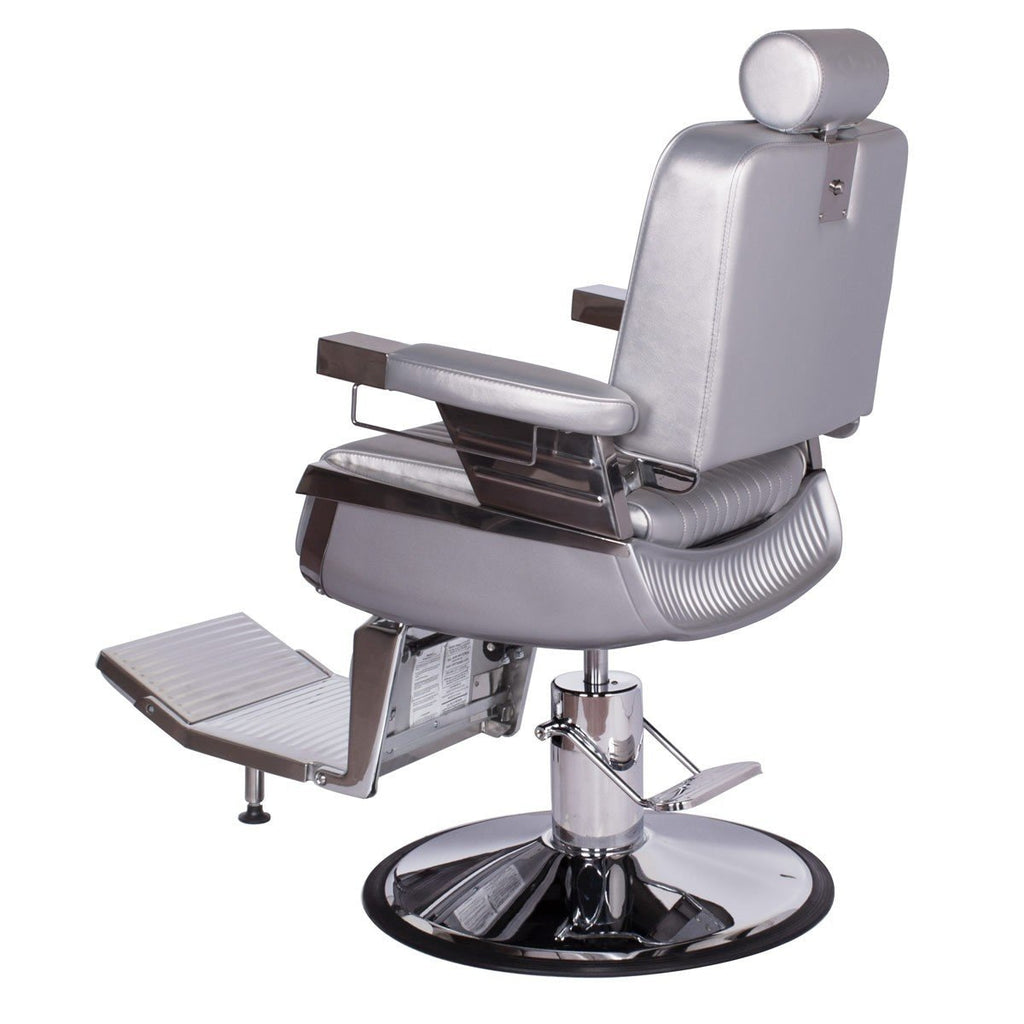 Constantine Barber Chair Platinum Silver AGS Beauty - Barber Chairs