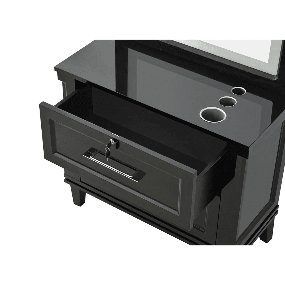 Fairview LED Lighted Styling Station Meteor Black DIR - Styling Stations